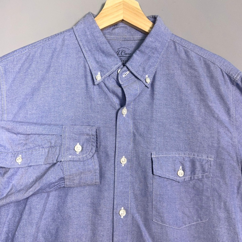 J.Crew Slim Lightweight Oxford Shirt Mens Size Medium Blue Preppy